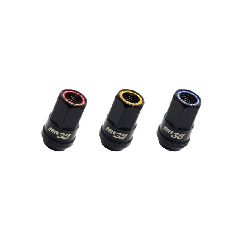 Muteki HR38 Closed Lug Nuts - Black Blue Ring